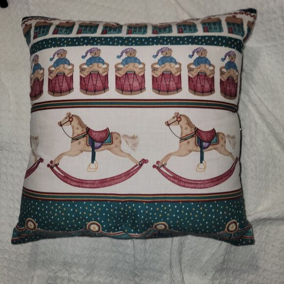 Homemade Christmas Throw Pillow Up cycle Home Decor Toy Soldiers Teddy Bears Etc - Picture 9 of 9